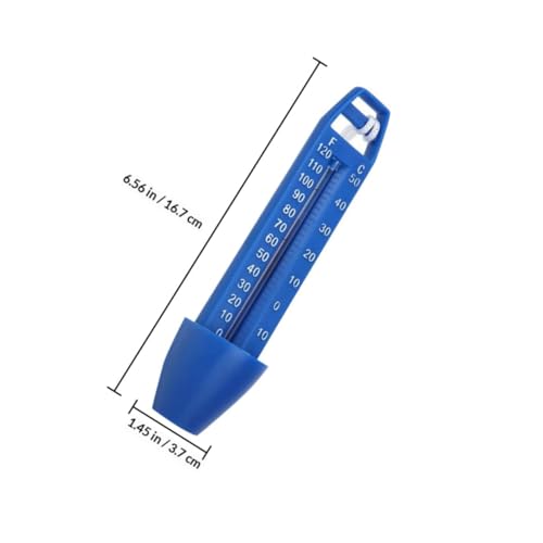 LALADEFIEE プラ製浮き型水温計 吊り下げロープ付き 丈夫な構造 測定範囲0～50℃ スイミングプールや浴槽に最適な 青色デザイン [2]