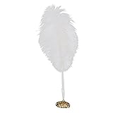 WINOMO Feather Quill Guest Pen with Metal Stand for Wedding Reception