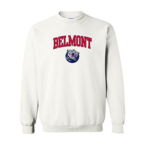 UGP Campus Apparel AW03 - Belmont University Bruins Arch Logo Crewneck Sweatshirt - Large - White