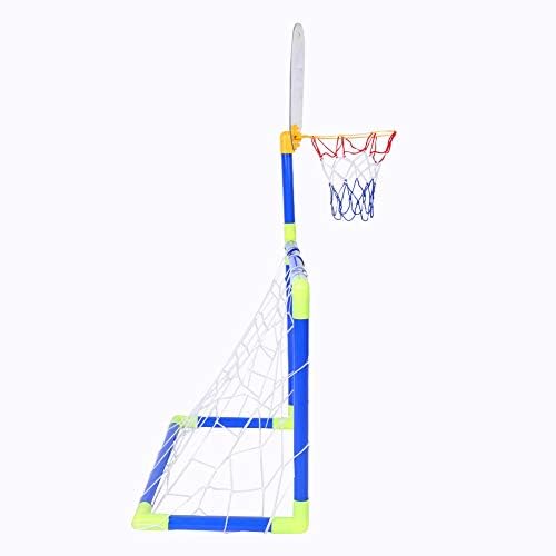 Soccer Goal, Football Net 2 in 1 Children Portable Football Basketball Set Soccer Goal Hoop Backboard Sports Toy Football Goals for kids Outdoor Indoor