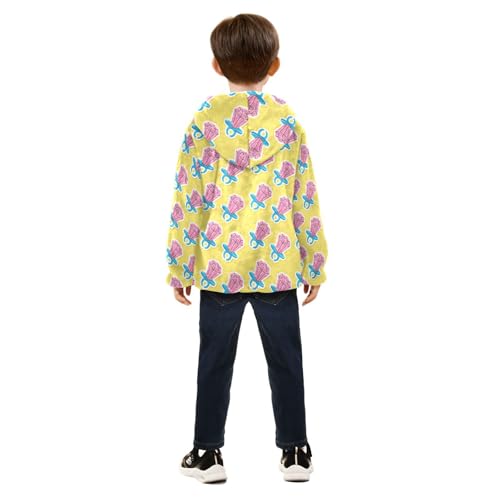 Funny Children Lollipop Ring Pop Girls Fleece Jacket Girls Fall Jacket Girls Zip Up Hoodie Girls Sherpa Jacket 2-10T4