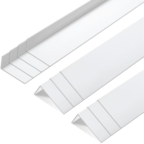 Sasylvia 10 Pcs 2 X 1 X 48 Inches Wall Corner Guard, White, Vinyl
