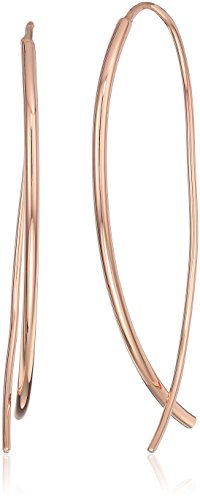 Image of Amazon Collection 14k Rose Gold Plated Sterling Silver Hard Wire Threader Earrings