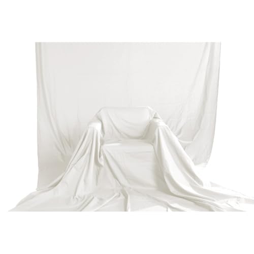 Hama Fotohintergrund Stoff, 2,95 x 6 m (Faltbarer Fotostudio-Hintergrund, 100% Baumwolle, Whitescreen, Background Fotoleinwand f&uuml;r Fotografie, Video und Fernsehen), wei&szlig;