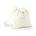 Borsa zaino Donna in Cotone 100% Naturale Organico Zainetto di Tela Stoffa 41x37 per Ragazza o Bambina sacca sportiva Zaini da 8 litri Zainetti Sportivo Borse Bianco Naturale Nature Bianca Piccolo