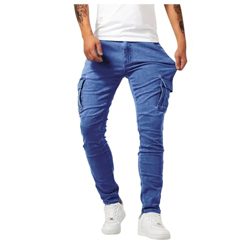 Jean décontracté homme pour le quotidien look oversize et slim déchiré