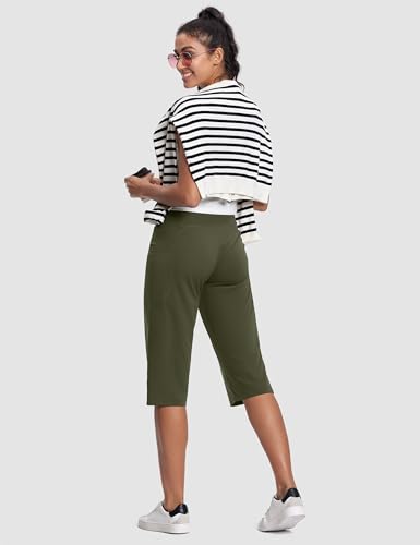 Image of ISEEGZ 15 inch / 18 inch / 21 inch / 25 inch Capri Pants for Women High Waist with Pockets Women's Capris Workout Yoga Pants Loose Straight Leg