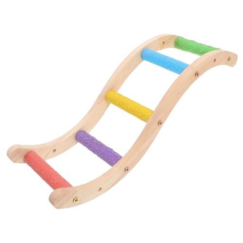 HAPINARY Bird Ladder Toy Parrot Climbing Bridge Wooden Ladder for Parrots Budgerigars Pet Cage Climbing Toy Random Color