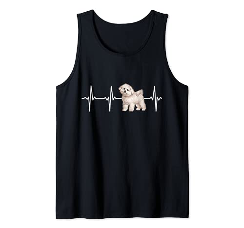 Bichons Frise Heartbeat Love My Dog Tank Top, Black