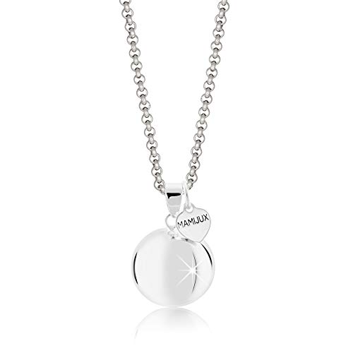 Llamador de ángeles M'AMI®, con Cadena de Acero y corazón Plateado
