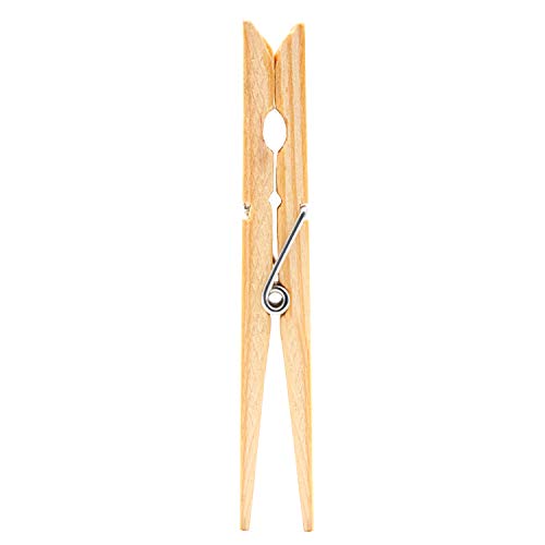 ESFUN 100 Pack 4 inch Large Wooden Clothespins Bulk Clothes Pegs Clips for Crafts Laundry Arts Decor Storage