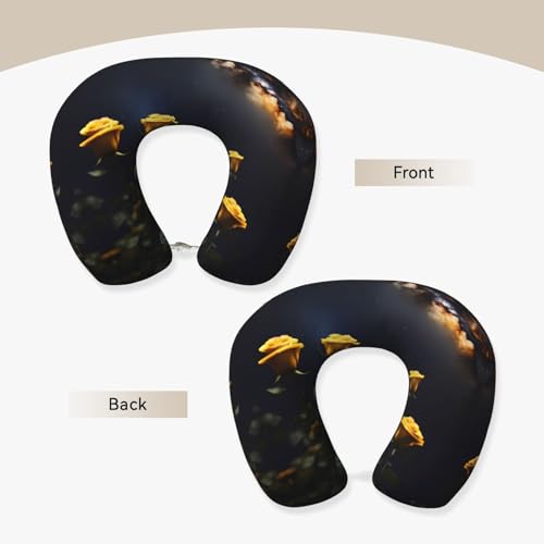 Almohada cervical de espuma viscoelástica amarilla miniatura 2