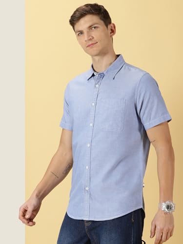 Image of Thomas Scott Men's Cotton Casual Shirt | Regular Fit | Soft & Breathable Fabric | Stylish Everyday Wear for Work, Travel & Outings