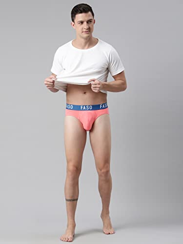 Image of F A S O Men's Cotton Rich Brief | Soft & Breathable Innerwear | Cushioned Waistband | Comfort Fit | Everyday Wear