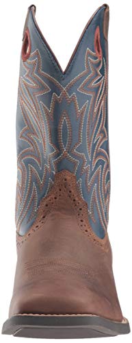 Ariat Mens Sport Sidebet Western Boot Distressed Brown/Solid Blue 8 #TOP1