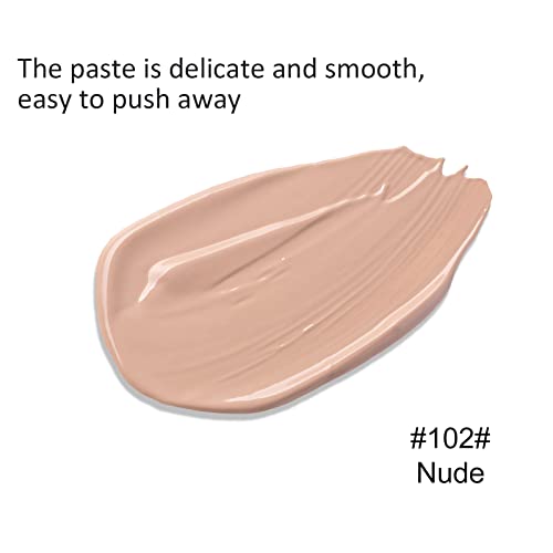 Kyda Matte Liquid Foundation, Full Coverage Concealer Foundation Cream, Oil Control Long Wear Lightweight Foundation Makeup-102 Nude #TOP2