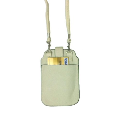 Tapp Collections Leather Neck Pouch For Phone (Style 2) - Grey #TOP2