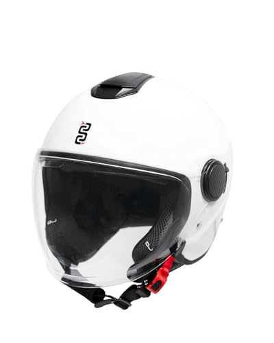 Casco jet moto OJ Sogno White M para scooter en ciudad 2