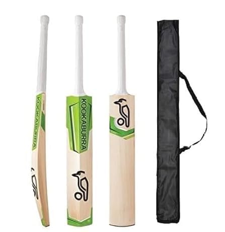Image of Pro Play Popular Willow Cricket Bat Full Size with Bat Cover Play for Plastic Ball | Rubber Ball | Tennis Ball (Kookabura)