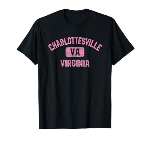 Charlottesville VA Gym Pink Print T-Shirt
