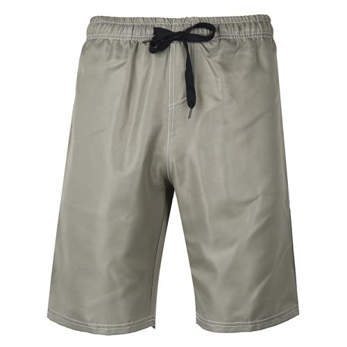 Men's Swim Board Shorts Solid Color Quick Dry Elastic Waistband Swimwear Boxer Shorts Summer Beach Swim Trunks