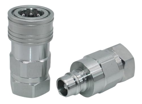 Image of LSQ-TNV 1 /2''NPT Carbon Steel High Flow Hydraulic Quick Connect Couplings Hydraulic Couplers Replace VHC8-8F /VHN8-8F Zinc-Plated Steel H-Shape