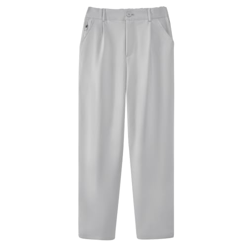 Image of LOLANTA Kids Golf Trousers Water Resistant Junior Boys Chino Pants Children School Sports Trousers Straight Fit Adjustable Waist Uniform Pants, LightGray, 12-13 Years, 160