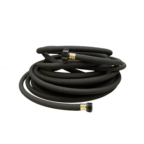 Good Ideas Rain Wizard 50 Gallon Plastic Rain Barrel, Black Bundled with 50 Foot Soaker Hose, Gradual Water Release to Plants, for 3/4" Spigots, Black - Thumbnail 7
