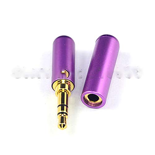 50 pcs/lot 3 Tracks 3.5 mm Male Plug to Female Jack Butt Joint Audio Cable Connector Straight