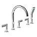 Newport Brass 3-2487/01 Priya Roman Tub Filler Faucet with Metal Lever Handles and Handshower, Forever Brass