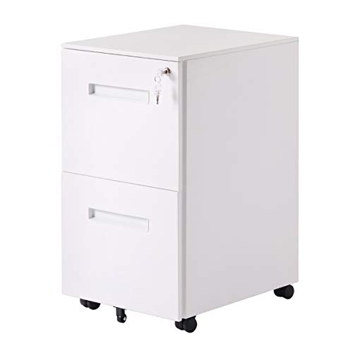 Mobile File Cabinet 2 Drawer Metal Pedestal Under Desk Filing Cabinets with Lock