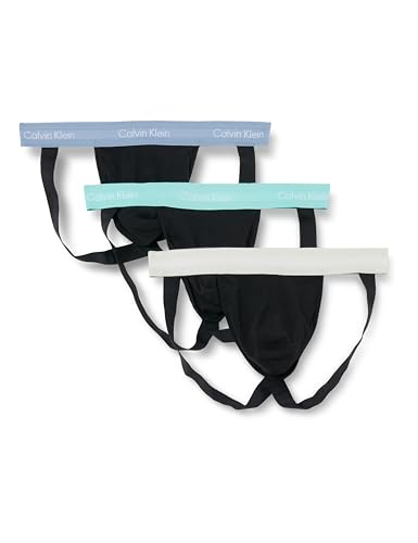 Photo de Calvin Klein Strings Lot de 3 Homme Coton-Élasthanne, Multicolore (B- Fad DNM, Cdon Tint, Beau BL WBS), L