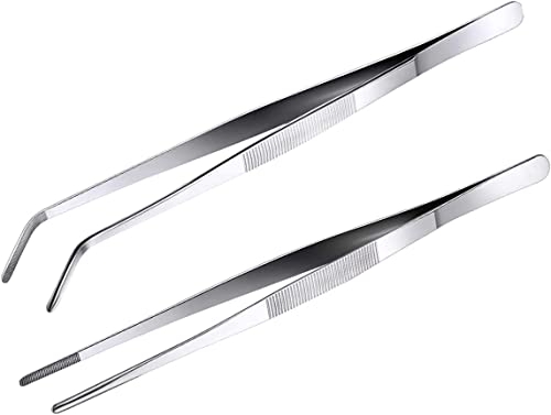 20cm Pince Cuisine 2PC Professionnel Pince du Chef Pincette Culinaire de precision pour Viande Barbecue Décoration(20)