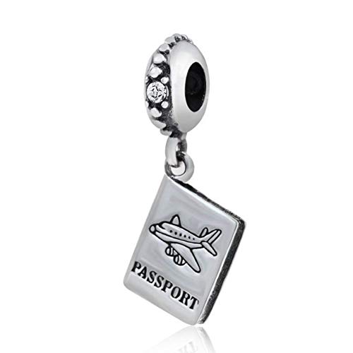 Ciondolo a forma di aeroplano, In argento sterling 925, Per ciondoli Pandora, Da viaggio, Natalizio