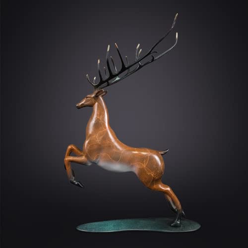 Sculpture de cerf en laiton et artisanat en cuivre de prestige