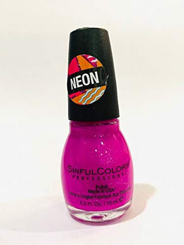 Sinful Colors Professional Nail Polish NEON #2574 Hella Bright (Glossy Fuchsia) - Made in USA Net wt. 0.5 Fl.Oz / 15 ml……
