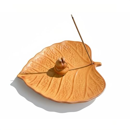 Leaf-Shaped Incense Burner Ceramic Fashion Mini Incense Burner Incense Holder Buddhist Altar Accessories Incense Ceremony, Yoga Meditation Space Dedicated Mini Altar Buddhist Altar Supplies Study Gift