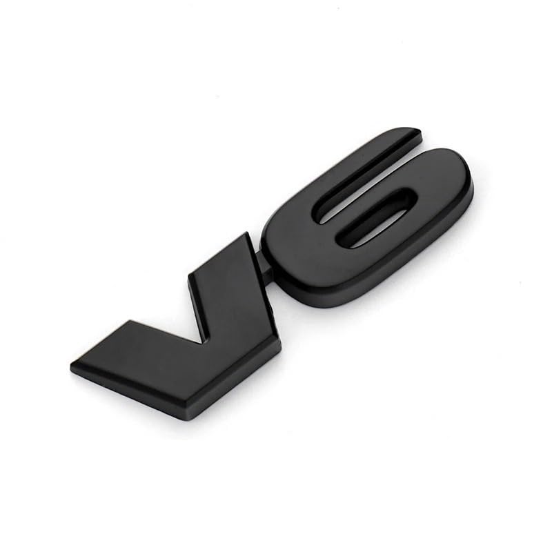 Insigne de Coffre V6 3D : Customisez votre Voiture en Noir Mat