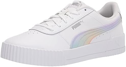 PUMA Women's Carina Sneaker, White Silver, 10