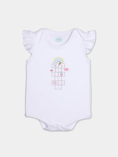 Image of Nautinati Baby Girls 100% Cotton Graphic Printed Pack of 2 Bodysuits /Onsies | Age 0-2 Years