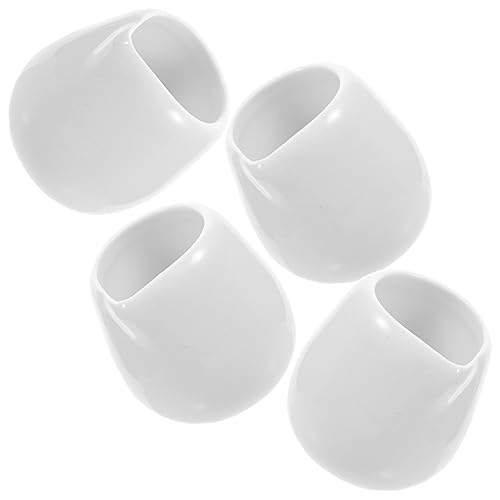 MAGICLULU 4pcs Salad Dressing Pourer Ceramic Gravy Sauce Boat Milk Jar with Spout