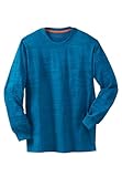 Boulder Creek by Kingsize Men's Big & Tall Heavyweight Crewneck Long-Sleeve Pocket T-Shirt - 6XL, Classic Teal Marl