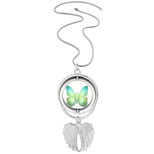 Collier ailes d'ange vert motif floral pour sublimer vos tenues de mi-saison
