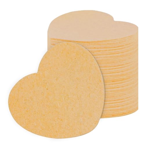 Yaztauho Esponjas faciales comprimidas, 20 esponjas de lavado facial, esponja de limpieza facial en de corazón, máscara exfoliante, eliminación de maquillaje, color de piel