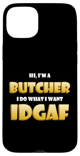 Meat Butcher IDGAF Costume Career Cow Pig Chicken Butchers �X�}�z�P�[�X iPhone 15 Plus �p