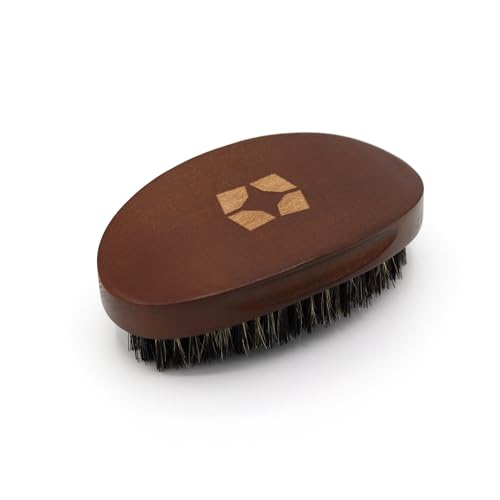 SHYNE Medium Curved Hairbrush | 360 Wave Brush with Reinforced Boar Bristles | Perfect for Waves and Beards | Everyday Grooming Men’s Brush | Compact & Pocket-Friendly | Black Owned Beauty