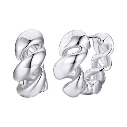 Boucles d'oreilles créoles tordues femmes rondes épaisses style mariage boho