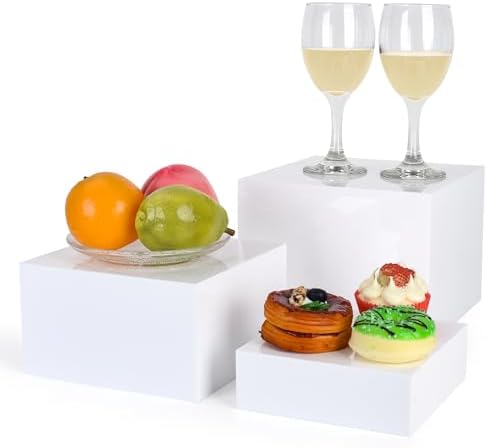 Amazon.com: 3 Pack Acrylic Display Boxes Cube Riser, Food Display ...