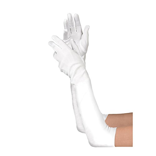 Lansian 43235-816 Women'S 22'' Long Satin Finger Gloves White Elbow Length 1920S Opera Bridal Dance Gloves thumb #1