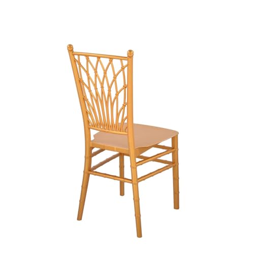 Image of Nilkamal Glam Plastic Chair | Set of 2 | Royal Look with Balanced Posture Support | for Living Room, Dining Room, Garden, Cafes, Balconies, Weddings & Events | Shimmer Gold